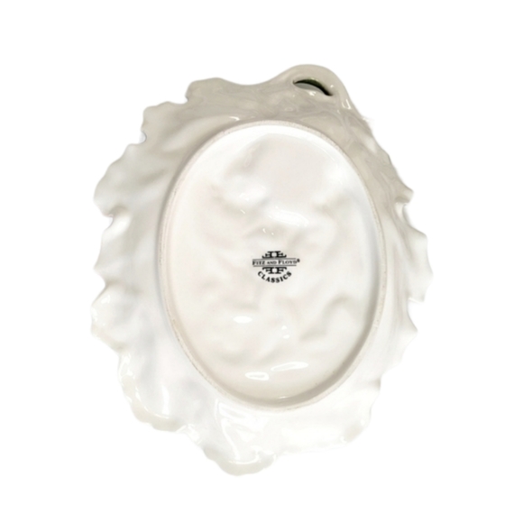 Fitz and Floyd Sleeping Bunny Rabbit on Leaves Candy/Trinket Dish 9.5" x 8" - Picture 2 of 6